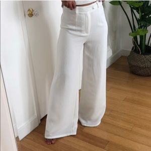 White high waisted wide leg paints